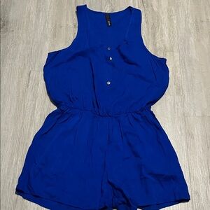 Elegant Blue Sleeveless Romper